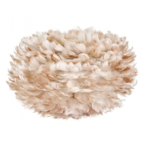 Abajur modern cu pene de gasca EOS maro deschis, 65cm
