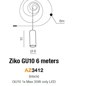 Accesoriu/ Cablu 6 metri cu pendul Ziko GU10 ZZ AZ3412 80578 universul-luminii.ro