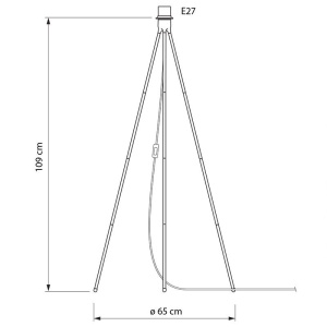 Accesoriu lampadar, Trepied negru pentru abajurul cu pene Eos si Silvia 47138 universul-luminii.ro