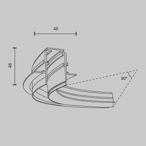 Accesoriu, RADIUS CONNECTOR pentru sinele magnetice incastrabile Exility 12,5mm - Img 6