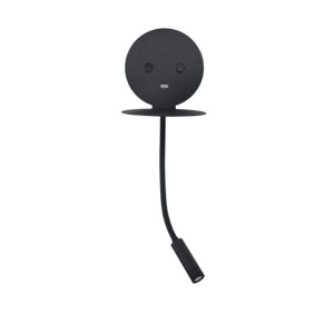 Aplica ambientala cu reader LED directionabil si USB Charger Eclip neagra NVL-9173282