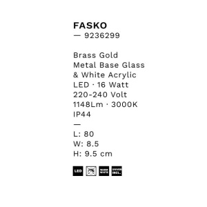 Aplica baie LED, protectie IP44, L-80cm, Auriu, Fasko NVL-9236299 170408 universul-luminii.ro