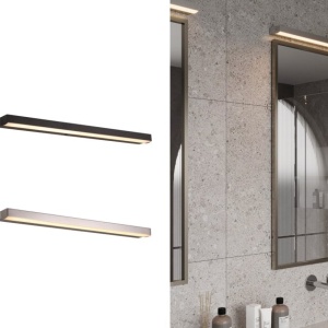 Aplica baie liniara LED Trio 7W, Negru, IP44, 4000K - Img 3