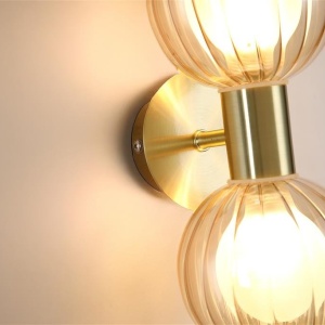 Aplica baie Protectie IP44 metal alama, sticla champagne Luminsphere 2Lt 628168 universul-luminii.ro