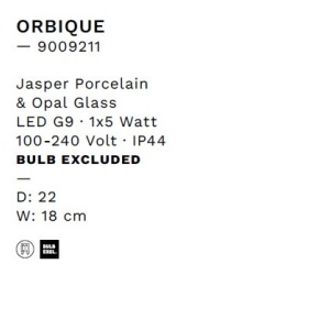 Aplica baie protectie IP44, Portelan jasper, ORBIQUE 22cm 245038 universul-luminii.ro