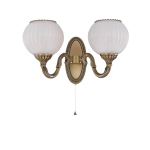 Aplica clasica design italian din alama, sticla 9250 RA-A. 9250/2