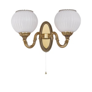 Aplica clasica din alama cu 2 brate design italian 9350
