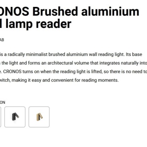 Aplica cu reader LED directionabil stil minimalist CRONOS aluminiu - Img 2