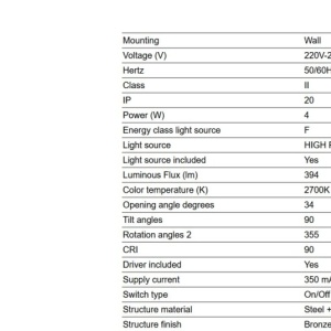 Aplica cu reader LED directionabil stil minimalist CRONOS bronz - Img 6