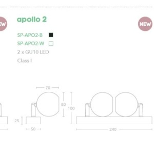 Aplica cu spot directionabil Apollo 1, alb - Img 5