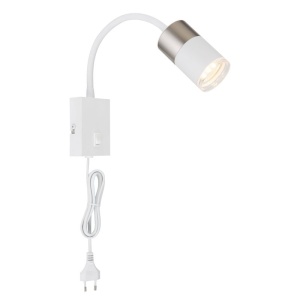 Aplica cu Spot directionabil BRISBON nickel/alb 158008 universul-luminii.ro