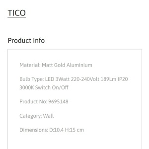 Aplica cu Spot LED directionabil stil minimalist TICO auriu, NVL-9695148 246408 universul-luminii.ro