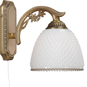 Aplica de perete clasica design italian din alama si sticla 8601 RA-A. 8601/1 101568 universul-luminii.ro