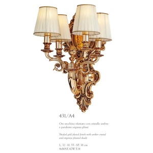 Aplica de perete clasica LUX realizata manual Amber 163868 universul-luminii.ro