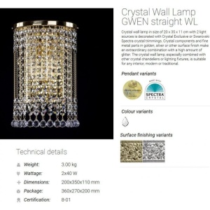 Aplica de perete Cristal Bohemia Exclusive Gwen straight CE 174598 universul-luminii.ro