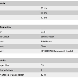 Aplica de perete cristal Swarovski Spectra design de lux Oktogon 30cm 24K gold plated 95898 universul-luminii.ro
