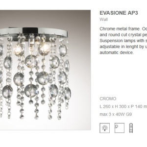 Aplica de perete cristal Venezian EVASIONE AP3 044750 45988 universul-luminii.ro