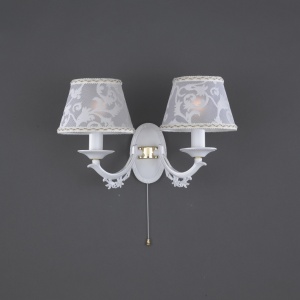 Aplica de perete cu 2 brate design italian din alama cu metal alb 9630 102358 universul-luminii.ro