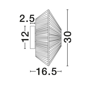 Aplica de perete cu design texturat ELVIO gri 30cm - Img 3