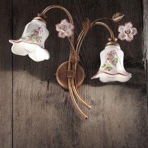 Aplica de perete cu flori ceramice in stilul clasic Florentin PISA 128808 universul-luminii.ro