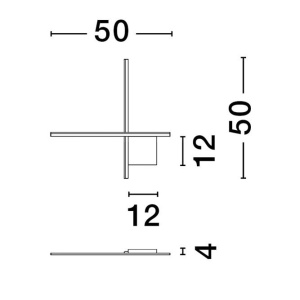 Aplica de perete cu lumina ambientala LED Cross 50cm 148278 universul-luminii.ro