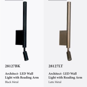 Aplica de perete cu reader LED Architect negru 628798 universul-luminii.ro