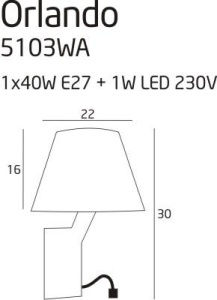 Aplica de perete cu reader LED Orlando crom/ negru 5103WA/BL MX 52988 universul-luminii.ro