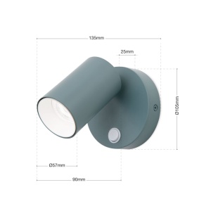Aplica de perete cu spot directionabil stil minimalist PENN, verde deschis 163318 universul-luminii.ro