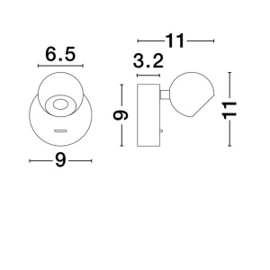 Aplica de perete cu spot LED SFERA aurie - Img 10