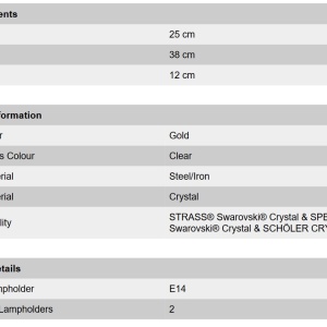 Aplica de perete de lux cristal Swarovski Maria Theresia-A 2L left verison 24K gold plated 99568 universul-luminii.ro