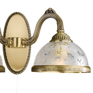 Aplica de perete design clasic din alama si sticla 6202 102088 universul-luminii.ro