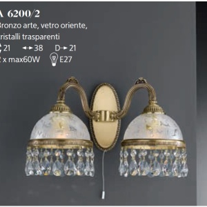 Aplica de perete design clasic realizata manual din alama si Cristal Scholer 6200 105218 universul-luminii.ro