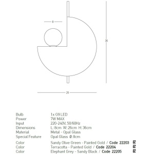 Aplica de perete design decorativ Kely verde 153718 universul-luminii.ro