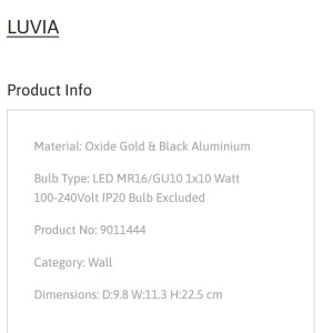Aplica de perete design decorativ LUVIA, NVL-9011444 246598 universul-luminii.ro
