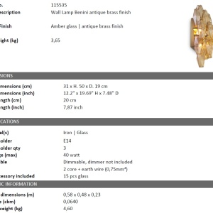 Aplica de perete design elegant LUX Benini alama antic 98678 universul-luminii.ro