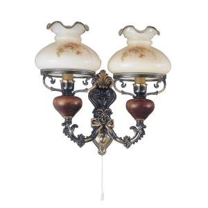 Aplica de perete design italian din alama cu lemn 636