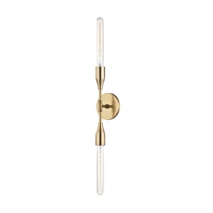 Aplica de perete design minimalist, cu doua surse de lumina TARA, alama antichizata