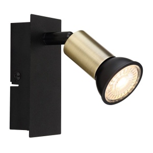 Aplica de perete design modern Drew negru, auriu - Img 1