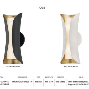 Aplica de perete design modern JOSIE alb/foita aurie - Img 6