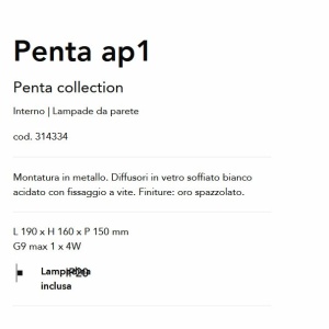 Aplica de perete design modern Penta ap1 auriu/alb - Img 3