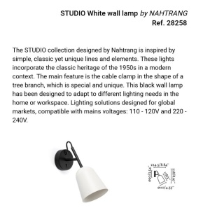Aplica de perete design modern Studio alb - Img 2