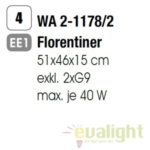 Aplica de perete design rustic Lilia WA 2-1178/2 Florentiner OR - Img 3
