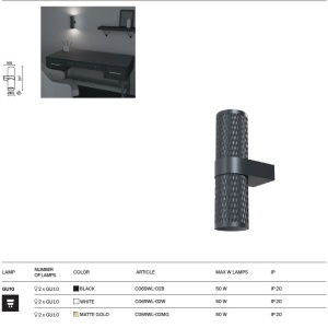Aplica de perete design tehnic Focus negru 178238 universul-luminii.ro