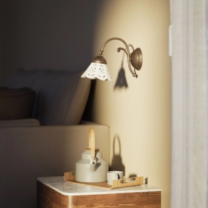 Aplica de perete din alama si abajur ceramic Zefira - Img 10