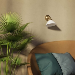 Aplica de perete din alama si sticla design vintage Sofia - Img 12