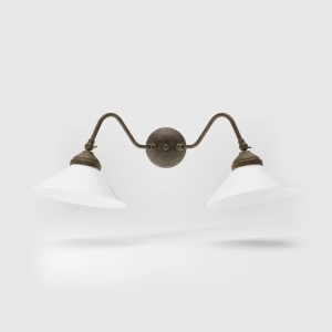 Aplica de perete din alama si sticla design vintage Sofia