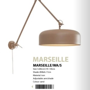 Aplica de perete din metal cu brat articulat Marseille sand 224118 universul-luminii.ro