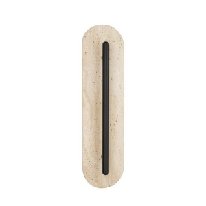 Aplica de perete din travertin si metal negru LED VETRO - Img 2