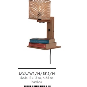 Aplica de perete eco din bambus cu polita Java shelf nat/18x15, nat - Img 4