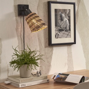 Aplica de perete eco din bambus Java bl/15x17, bl./nat 120898 universul-luminii.ro